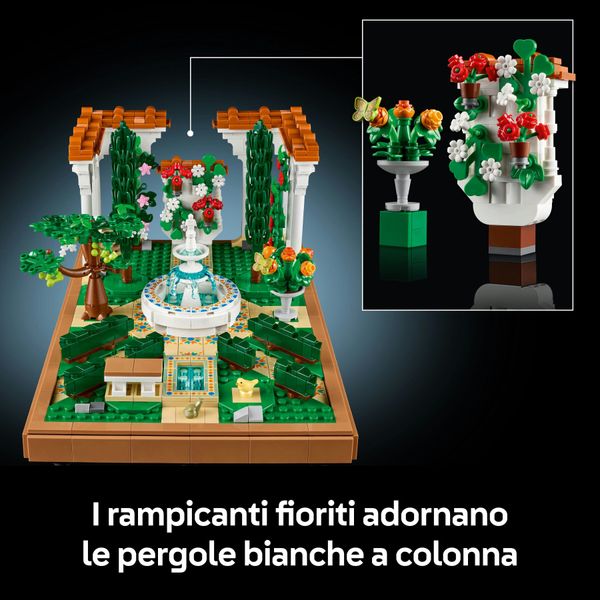 Lego icons 10359 il giardino della fontana, modellino da costruire per adulti da collezione, idea regalo per donna o uomo - LEGO, LEGO ICONS
