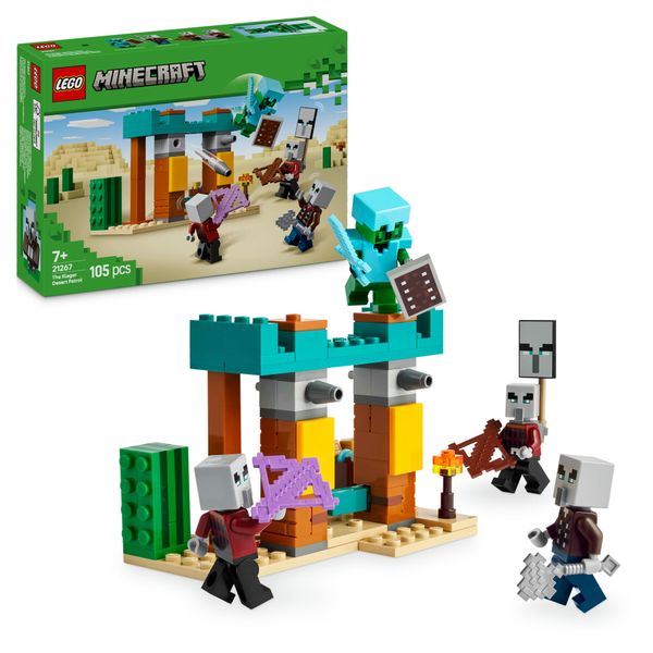 Lego minecraft 21267 pattuglia nel deserto della bestia, gioco di ruolo bambini 7+ con 4 personaggi del videogioco e accessori - MINECRAFT, Lego