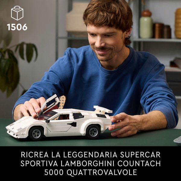 Lego  icons 10337 lamborghini countach 5000 quattrovalvole, modellino di auto per adulti, regalo uomo o donna da collezione - LEGO, LEGO ICONS