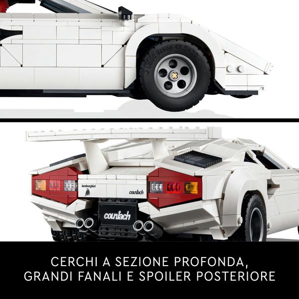 Lego  icons 10337 lamborghini countach 5000 quattrovalvole, modellino di auto per adulti, regalo uomo o donna da collezione - LEGO, LEGO ICONS