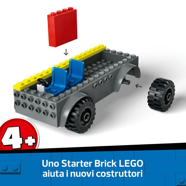 Lego city 60463 autopompa con scala, camion giocattolo dei pompieri con 2 minifigure, giochi educativi per bambini da 4 anni - LEGO CITY, LEGO