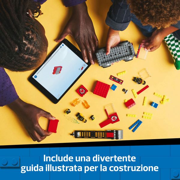 Lego city 60463 autopompa con scala, camion giocattolo dei pompieri con 2 minifigure, giochi educativi per bambini da 4 anni - LEGO CITY, LEGO