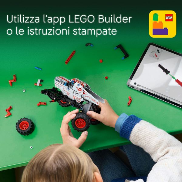 Lego technic 42200 pull-back thunderroarus, monster truck giocattolo da costruire, giochi bambini 7+, regalo fan monster jam - LEGO TECHNIC, LEGO