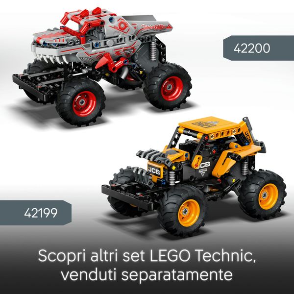 Lego technic 42200 pull-back thunderroarus, monster truck giocattolo da costruire, giochi bambini 7+, regalo fan monster jam - LEGO TECHNIC, LEGO