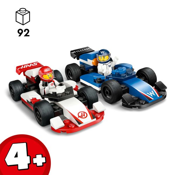 Lego city 60464 williams racing e haas f1, 2 modelli di auto con 2 minifigure, regalo bambini4+ fan delle macchine giocattolo - LEGO CITY, LEGO