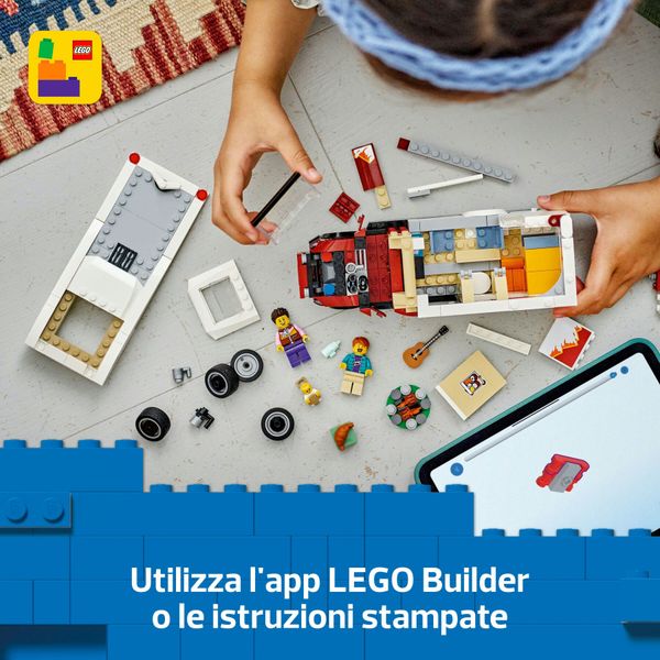 Lego city 60454 camper van delle vacanze d’avventura, veicolo giocattolo con 3 minifigure e accessori, giochi per bambini 6+ - LEGO CITY, LEGO