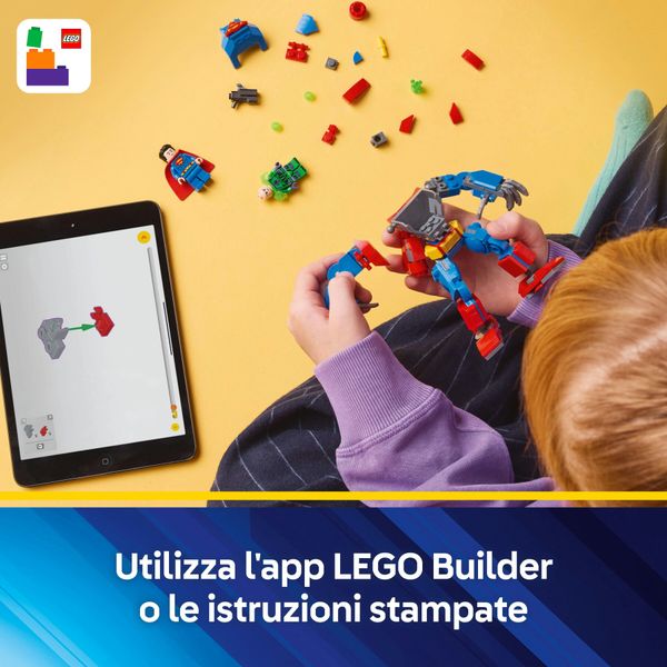 Lego dc 76302 mech di superman contro lex luthor - action figure giocattolo del supereroe con 2 minifigure, giochi bambini 6+ - LEGO SUPER HEROES, LEGO