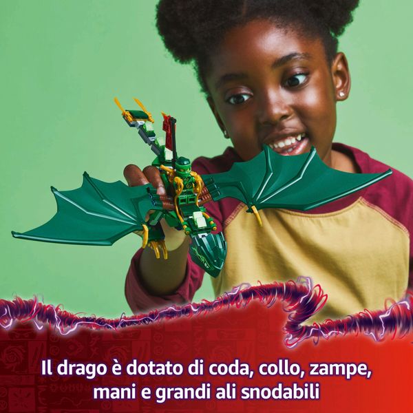 Lego ninjago drago della foresta verde di lloyd - giocattolo snodabile da costruire con 2 minifigure e armi, giochi bambini 6+ - LEGO NINJAGO, LEGO