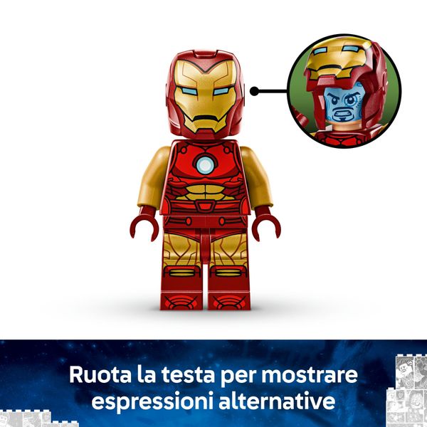 Lego marvel 76307 mech di iron man contro ultron - action figure giocattolo da costruire con 2 minifigure, gioco bambini 6+ - LEGO SUPER HEROES, LEGO