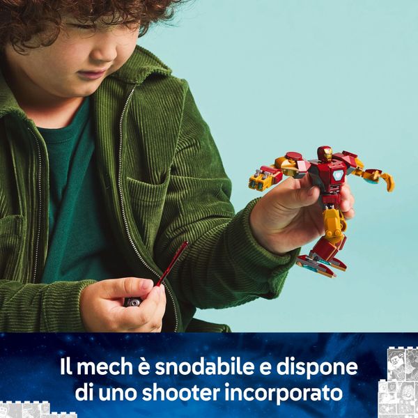 Lego marvel 76307 mech di iron man contro ultron - action figure giocattolo da costruire con 2 minifigure, gioco bambini 6+ - LEGO SUPER HEROES, LEGO