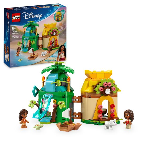 Lego  disney 43260 divertimento sull’isola di vaiana, casa delle bambole giocattolo, giochi bambini 5+, regalo da principesse - LEGO DISNEY PRINCESS, Lego