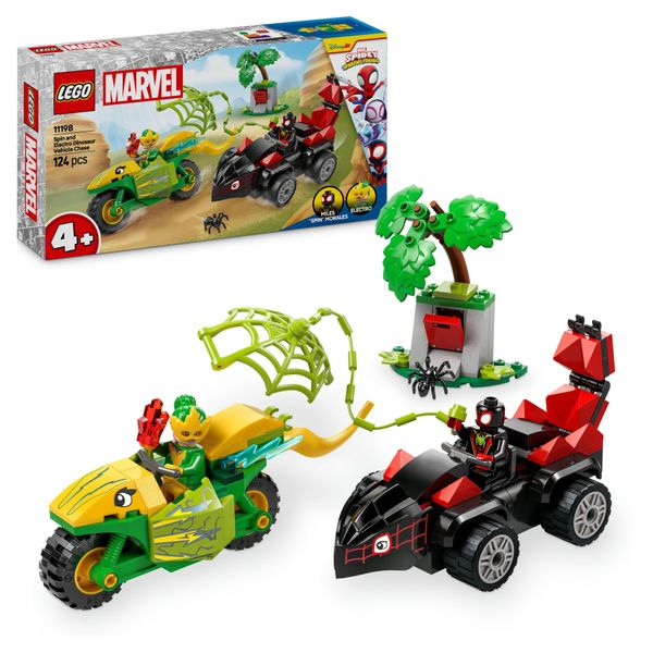 Lego spidey e i suoi fantastici amici 11198 inseguimento sui dino-veicoli di spin ed electro, giochi educativi per bambini 4+ - LEGO SUPER HEROES, Lego