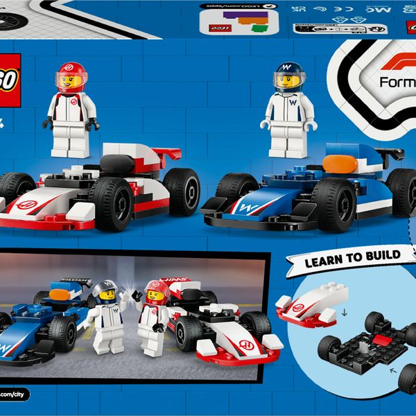 Lego city 60464 williams racing e haas f1, 2 modelli di auto con 2 minifigure, regalo bambini4+ fan delle macchine giocattolo - LEGO CITY, LEGO