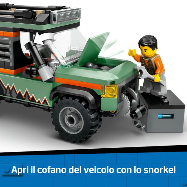 Lego city 60447 fuoristrada di montagna 4x4 - jeep giocattolo da costruire, giochi per bambini 6+ con 1 minifigure e accessori - LEGO CITY, LEGO