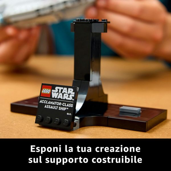 Lego star wars 75404 nave d'assalto classe acclamator, astronave da collezione con supporto, regalo per adulti, uomo e donna - LEGO® Star Wars™, LEGO, Star Wars