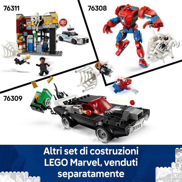 Lego marvel 76308 mech di spider-man contro anti-venom, action figure giocattolo snodabile con 2 minifigure, giochi bambini 6+ - LEGO SUPER HEROES, LEGO