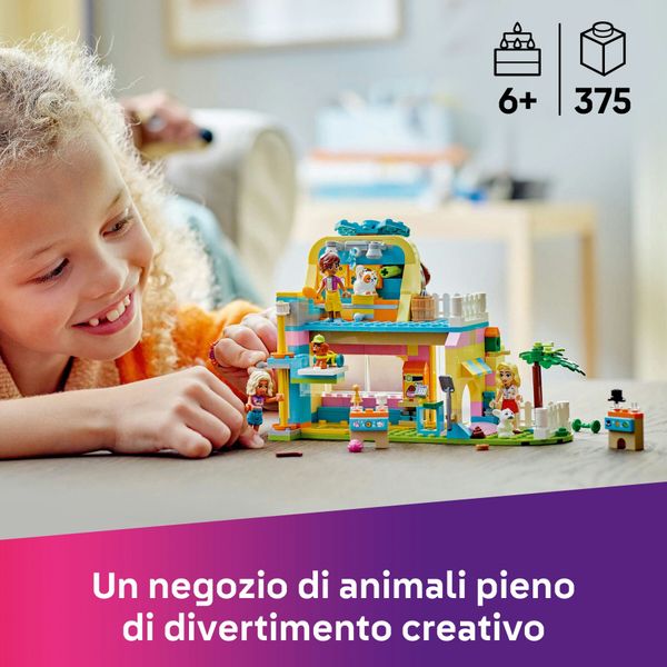 Lego friends 42650 pet shop, giochi per abilità sociali e cura animali per bambine 6+ con coniglio, cane e gatto giocattolo - LEGO FRIENDS, LEGO