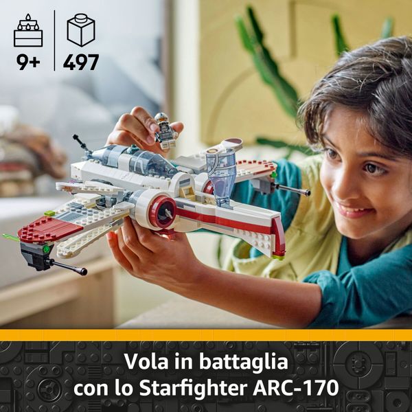 Lego star wars 75402 starfighter arc-170 con 4 minifigure e droide, regalo di compleanno, astronave giocattolo per bambini 9+ - LEGO® Star Wars™, LEGO, Star Wars