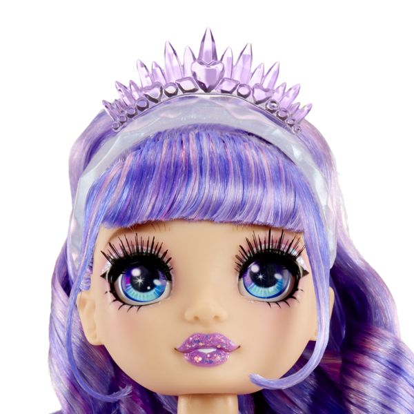 Rainbow high creative crystals violet - bambola fashion arcobaleno da 28 cm con kit per accessori di cristallo, anello per te, fai da te - Rainbow High