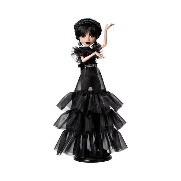 Monster high mercoledì - rave'n mercoledì, bambola da collezione in abito nero dallo stile gotico - Monster High