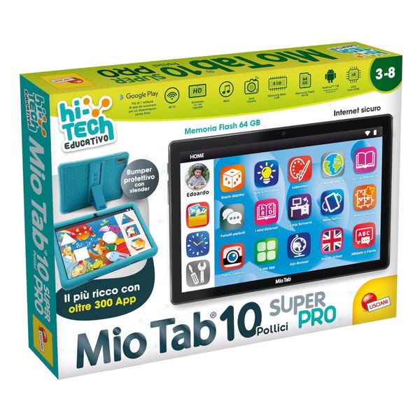 Mio tab 10″ super pro lisciani - tablet educativo per bambini dai 3 agli 8 anni con oltre 300 app, sicurezza parental control e metodo montessori - LISCIANI