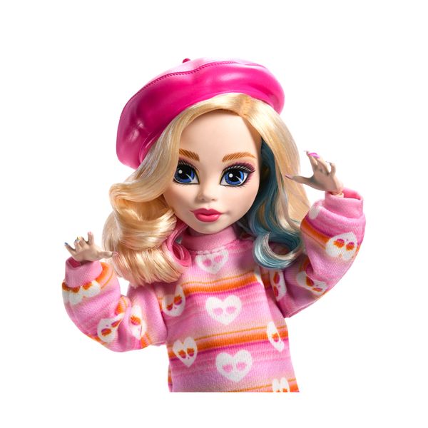 Monster high mercoledì - enid sinclair, bambola da collezione in abito rosa con accessori premium - Monster High