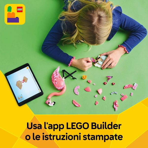 Lego creator 3in1 31170 animali selvatici: fenicottero rosa giocattolo, si trasforma in cacatua o in axolotl, giochi bambini8+ - LEGO CREATOR, LEGO