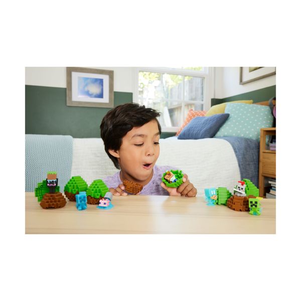 Mattel minecraft - mini mode uovo generatore, personaggio a sopresa dal design pixelato - MINECRAFT