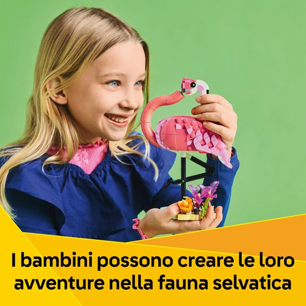 Lego creator 3in1 31170 animali selvatici: fenicottero rosa giocattolo, si trasforma in cacatua o in axolotl, giochi bambini8+ - LEGO CREATOR, LEGO