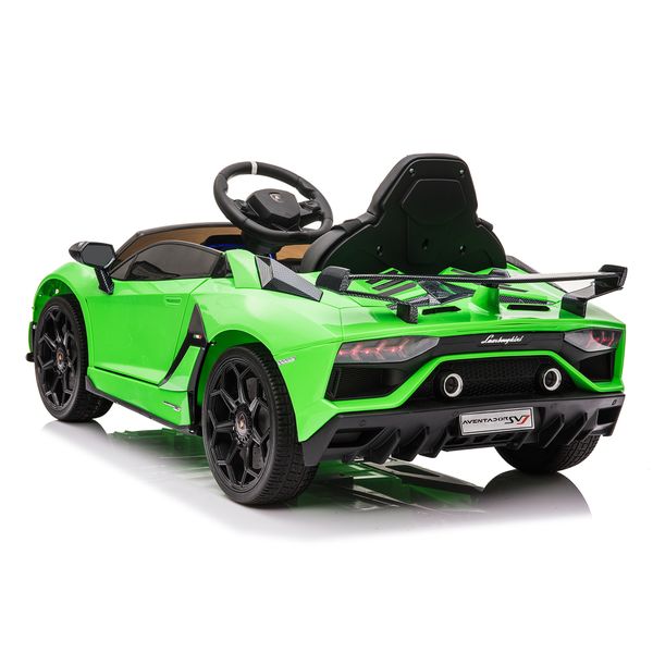 Lamborghini aventador svj roadster 12v - auto elettrica per bambini con batteria al litio, telecomando e fari funzionanti - SUN&SPORT