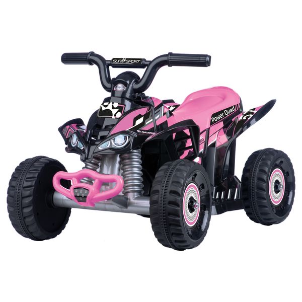 Quad elettrico 6v per bambini con batteria al litio – grandi ruote e guida realistica, velocità fino a 2,7 km/h – rosa - SUN&SPORT