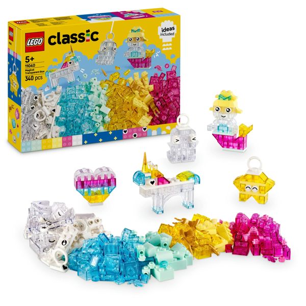 Lego classic 11040 scatola magica trasparente, mattoncini colorati per unicorni giocattolo, draghi, uccelli e altro, bambini5+ - LEGO CLASSIC, Lego