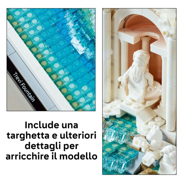 Lego architecture 21062 fontana di trevi - kit modellismo di monumenti fai da te per adulti da collezione, regalo uomo o donna - LEGO ARCHITECTURE, LEGO