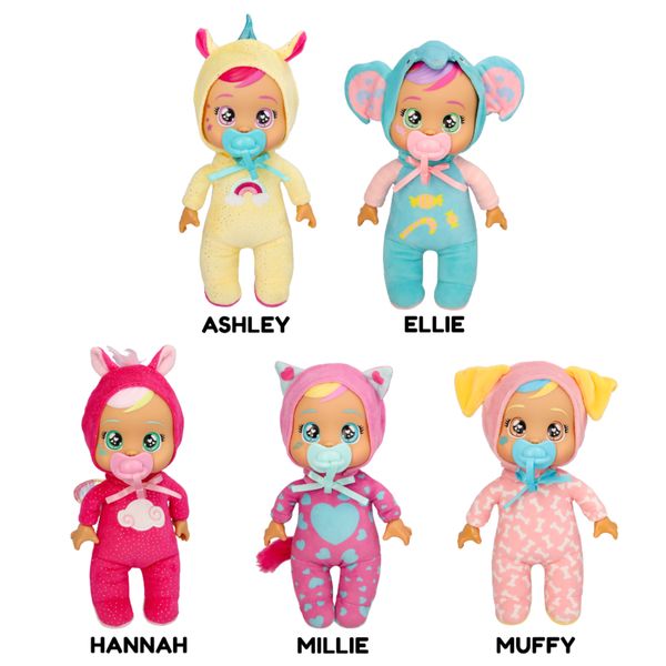 Cry babies tiny cuddles daycare, bambola soffice assortita con ciuccio, ideali per i piccoli - CRY BABIES