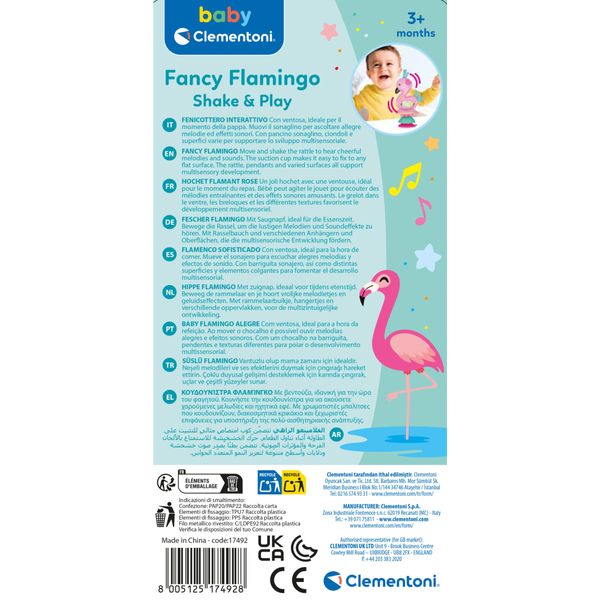 Baby clementoni - fancy flamingo shake & play - 17492 - BABY CLEMENTONI
