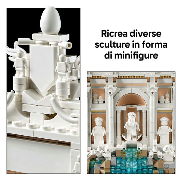 Lego architecture 21062 fontana di trevi - kit modellismo di monumenti fai da te per adulti da collezione, regalo uomo o donna - LEGO ARCHITECTURE, LEGO