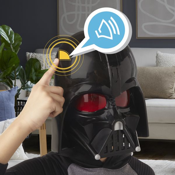 Maschera elettronica darth vader star wars con effetti sonori e frasi, per bambini, accessorio costume con cinghia regolabile, dai 5 anni - Star Wars