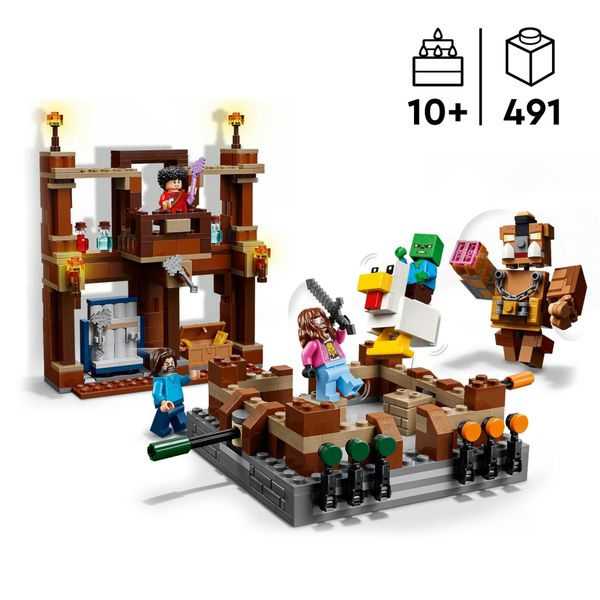 Lego minecraft 21272 magione della foresta: ring di combattimento, giocattolo interattivo con personaggi, gioco bambini 10+ - MINECRAFT, LEGO
