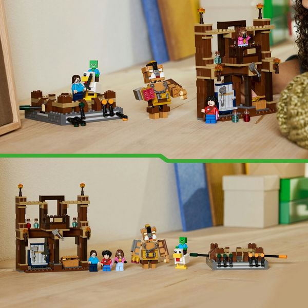 Lego minecraft 21272 magione della foresta: ring di combattimento, giocattolo interattivo con personaggi, gioco bambini 10+ - MINECRAFT, LEGO