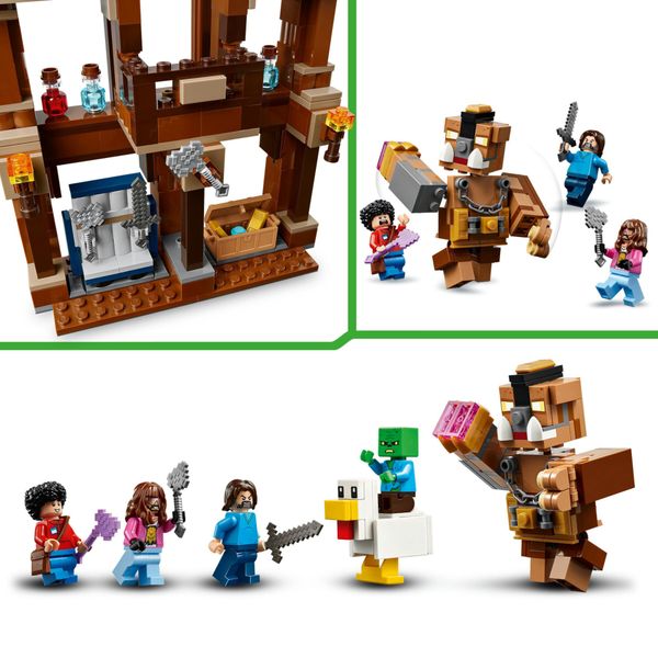 Lego minecraft 21272 magione della foresta: ring di combattimento, giocattolo interattivo con personaggi, gioco bambini 10+ - MINECRAFT, LEGO