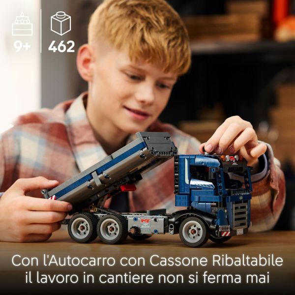 Lego technic 42203 autocarro con cassone ribaltabile - camion giocattolo con sterzo e funzioni - modellino per bambini 9+ - LEGO TECHNIC, LEGO
