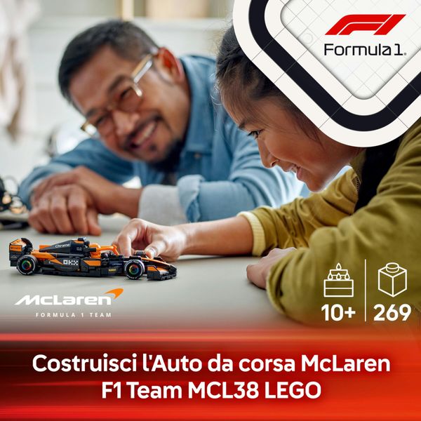 Lego speed champions 77251 auto da corsa mclaren f1 team mcl38 macchina giocattolo da collezione con minifigure per bambine10+ - LEGO SPEED CHAMPIONS, LEGO