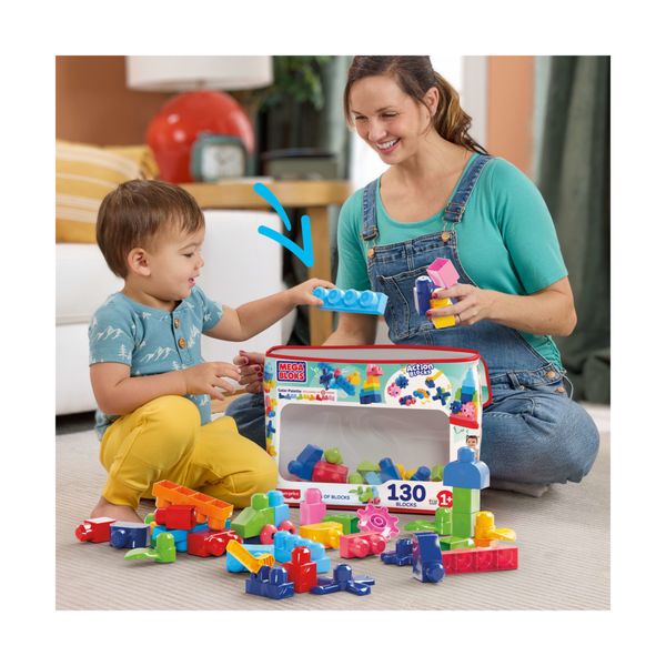 Mega bloks - sacca grande, 130 blocchi colorati e pezzi speciali inclusi - MEGA BLOKS