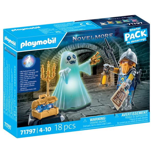 Playmobil 71797 - starter pack fantasma luminoso e cavaliere per bambini dai 4 anni - Playmobil