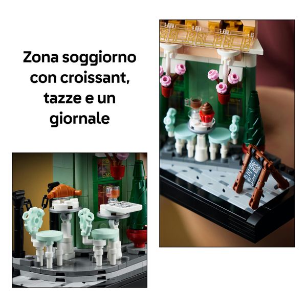 Lego icons 10362 café francese - kit modellismo fai da te per adulti da collezione, idea regalo creativa per donna o uomo - LEGO, LEGO ICONS
