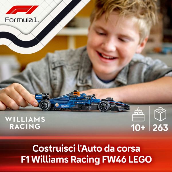 Lego speed champions 77249 auto da corsa f1 williams racing fw46 macchina giocattolo da collezione con minifigure, bambini 10+ - LEGO SPEED CHAMPIONS, LEGO