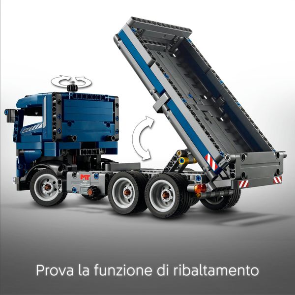 Lego technic 42203 autocarro con cassone ribaltabile - camion giocattolo con sterzo e funzioni - modellino per bambini 9+ - LEGO TECHNIC, LEGO
