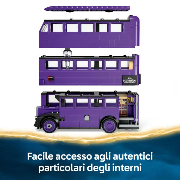 Lego harry potter 76446 avventura su nottetempo con 5 minifigure, autobus giocattolo a 3 piani apribile, gioco per bambini 8+ - LEGO HARRY POTTER, LEGO