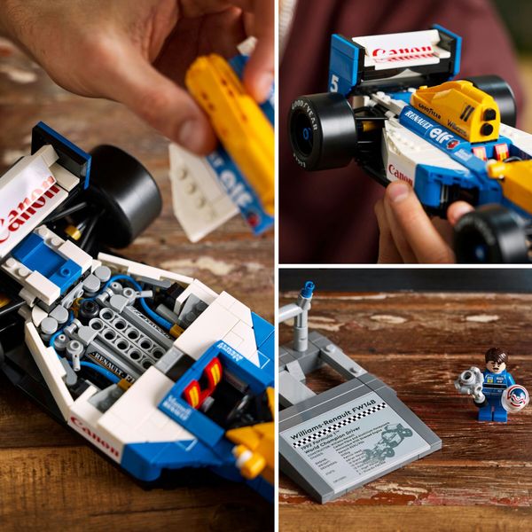 Lego icons 10353 williams racing fw14b e nigel mansell, modello di auto f1 con minifigure, regalo per adulti, uomo o donna - LEGO, LEGO ICONS