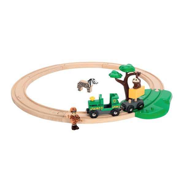 Brio starter set ferrovia safari - 14 pezzi - treno in legno per bambini - BRIO
